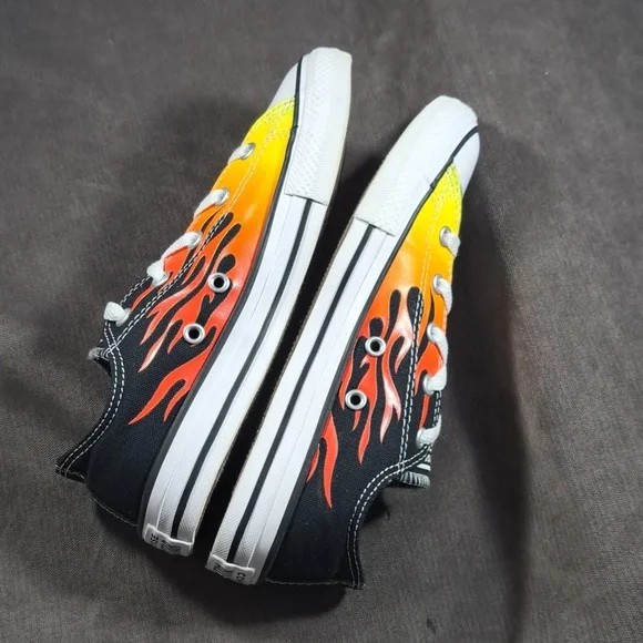 Converse Chuck Taylor All Star Archive Flame Black Ombre Sneakers VG US J3 W5 - Picture 11 of 16